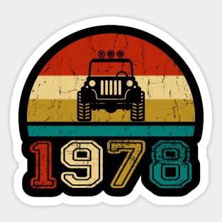 Vintage Jeep 1978 Birthday Jeep Gift Sticker